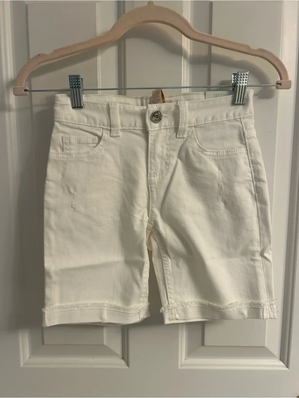NWT- Justice Girls White Denim Shorts